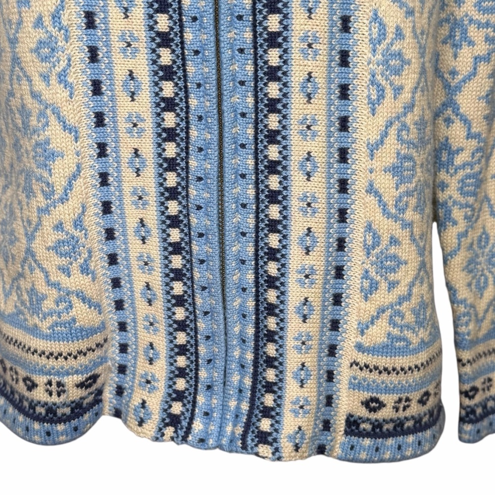 Appleseeds pale blue fair isle zip cardigan - Picture 3 of 9